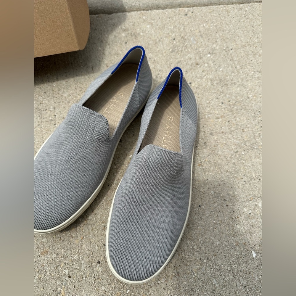 Rothy's Gray slip on sneaker with Minimalist Design